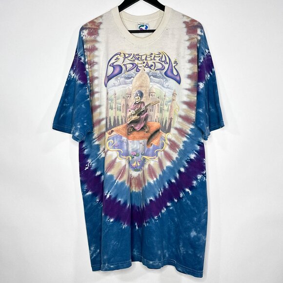 Liquid Blue Grateful Dead Snake Charmer 2001 Tie Dye T Shirt Sz XXL Blue Purple - Picture 1 of 15